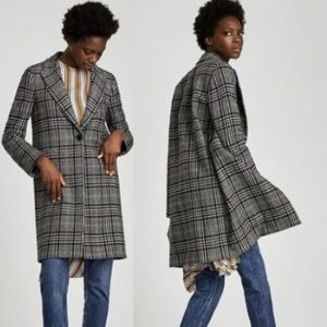 Zara checked plaid coat, small